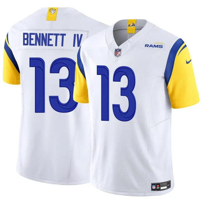 Men's White Los Angeles Rams #13 Stetson Bennett IV 2024 F.U.S.E. Vapor Untouchable Stitched Football Jersey